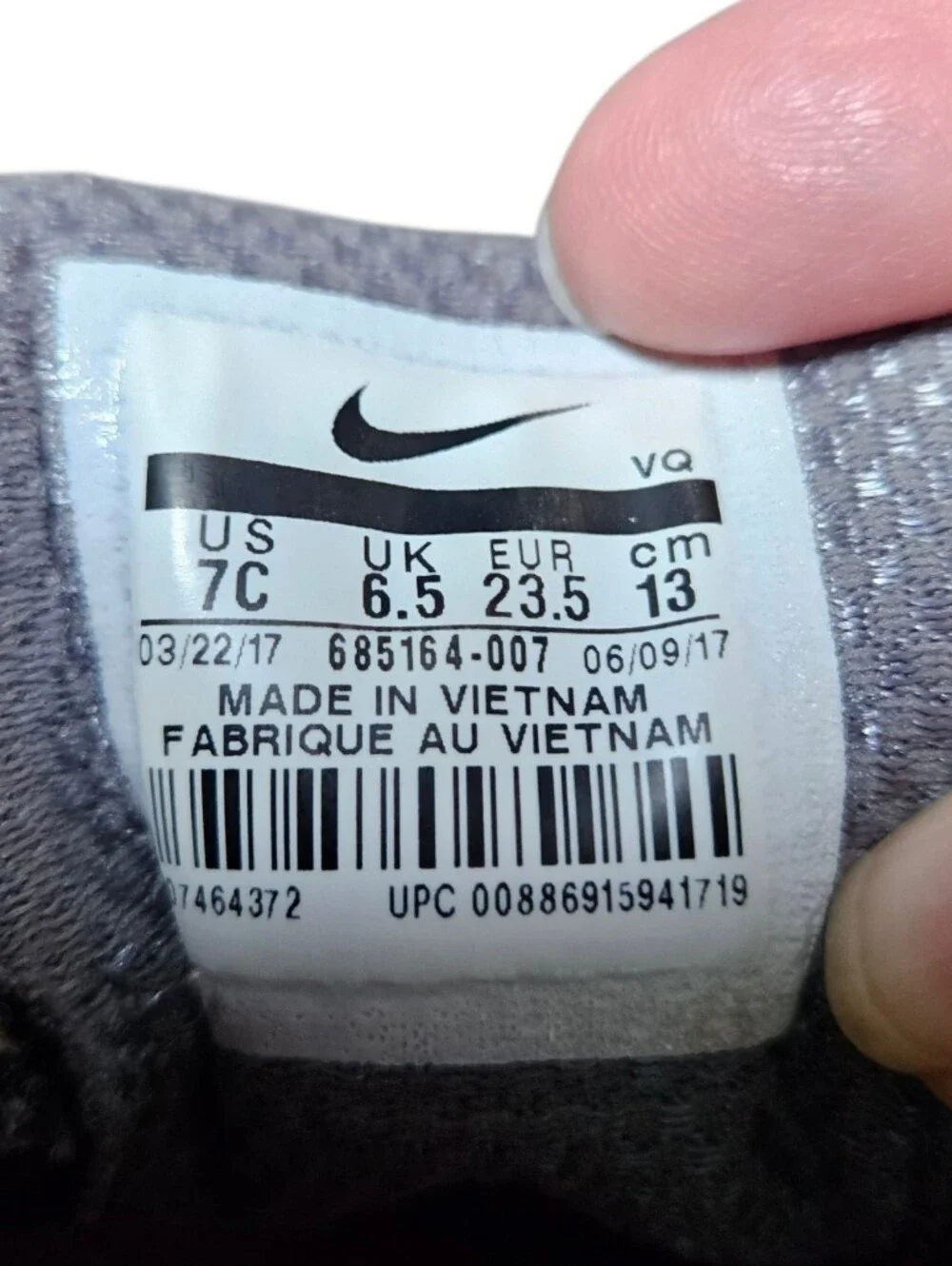 Nike Downshifter 6 Kids Gray and Pink Velcro Athletic Sneakers, Size 7C